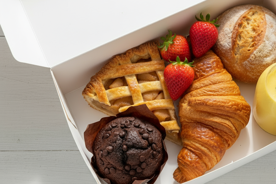 ontbijt croissant muffin appeltaart