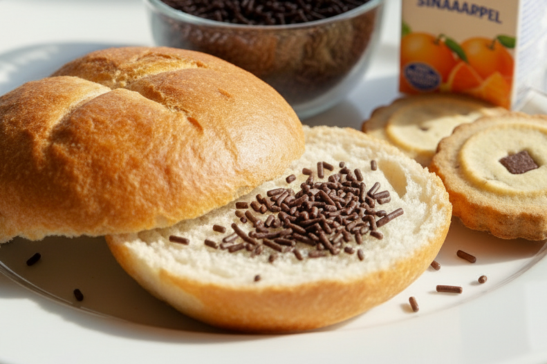 ontbijt kaiserbroodje hagelslag